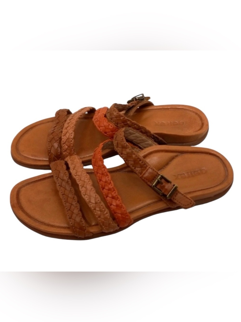 Aretrex Brielle women’s 8 strappy slide leather red and pink sandals